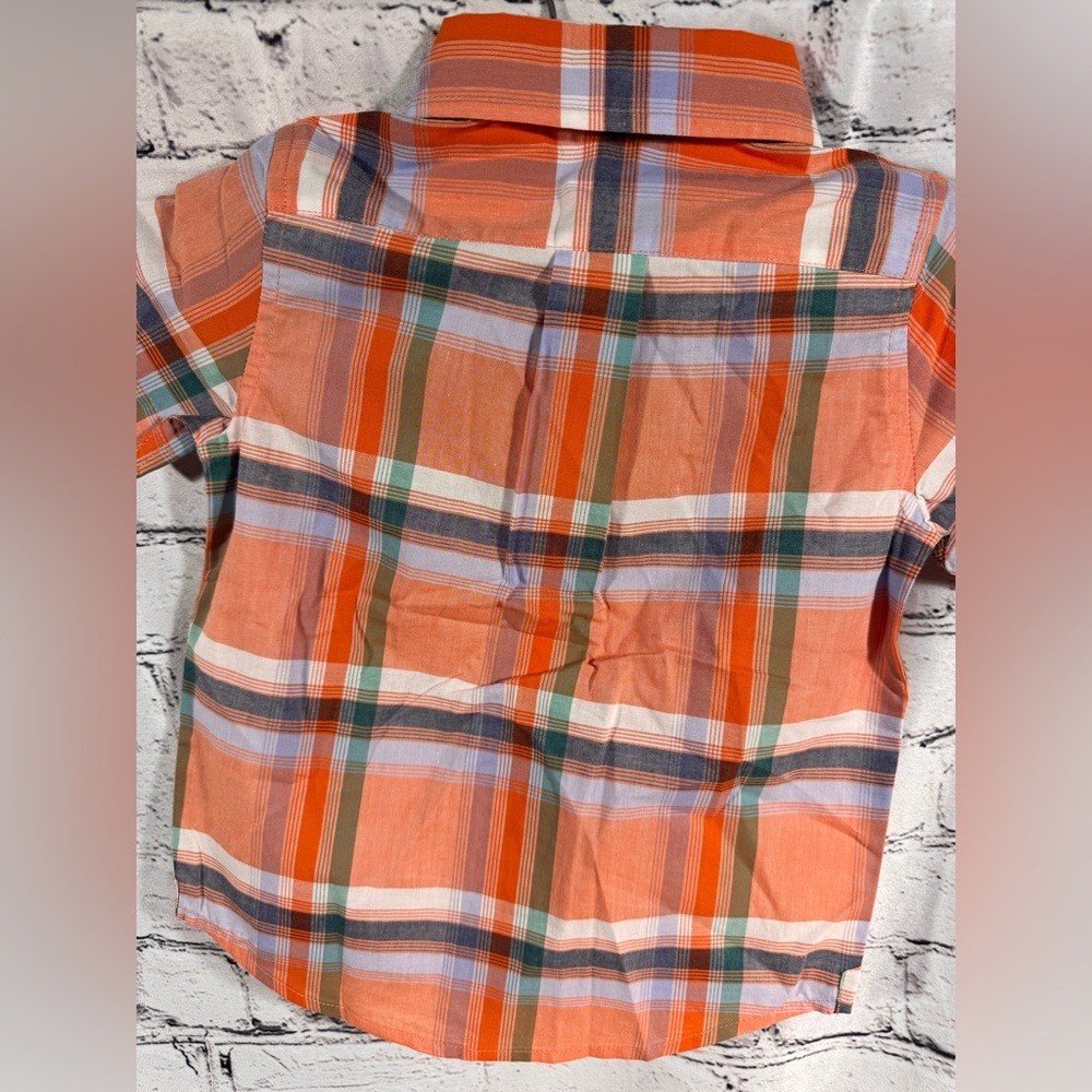 Janie And Jack Orange Plaid Button Up NWT - Picture 3 of 3